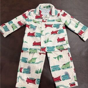 Carter's Red and Green Train Pajama Set